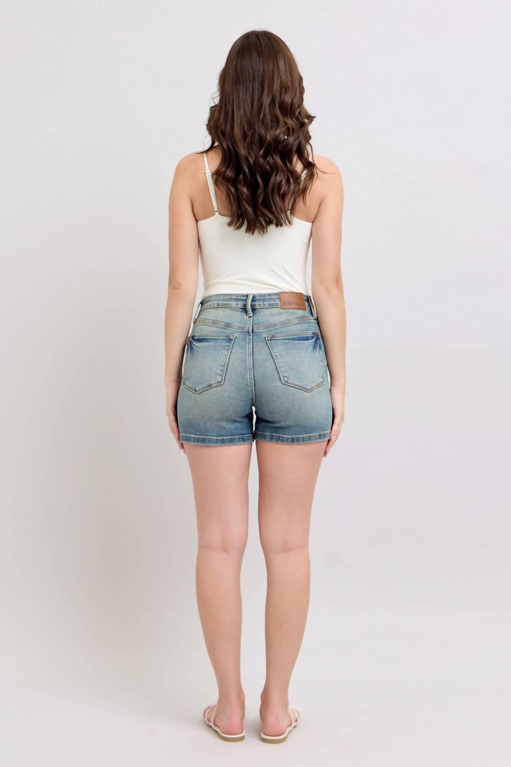 Judy Blue - High Waist V Front Vintage Denim Short