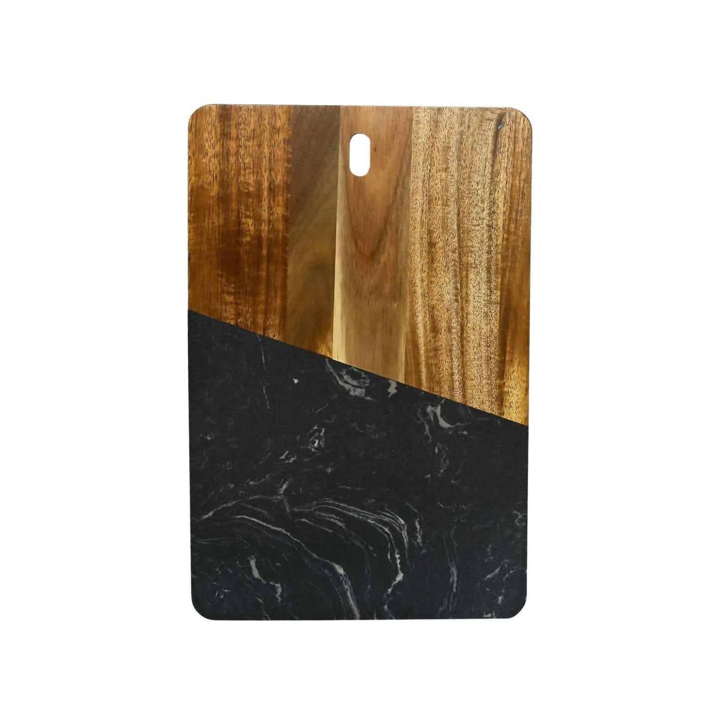 Creative Gifts International - Marble and Acacia Wood Rectangular Diagonal Board