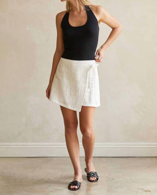 Crescent - Adelle Linen Wrap Mini Skort