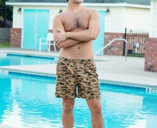 Old South Apparel - Old School Camo Swim Trunks