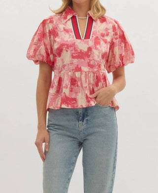 Entro - Abstract Print Top