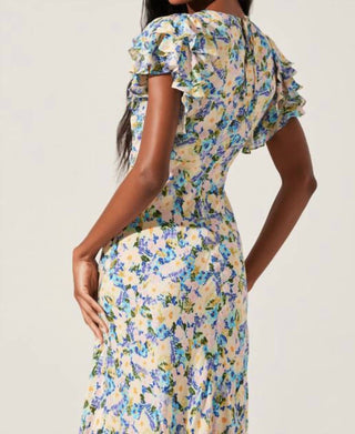 Astr - Celestine Floral Flutter Sleeve Maxi Dress