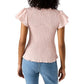 Steve Madden - Cecilie Crew Neck Short Sleeve Smocked Peplum Top
