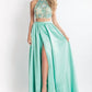 Rachel Allan - Beaded Matte Satin Two-piece Prom Dress