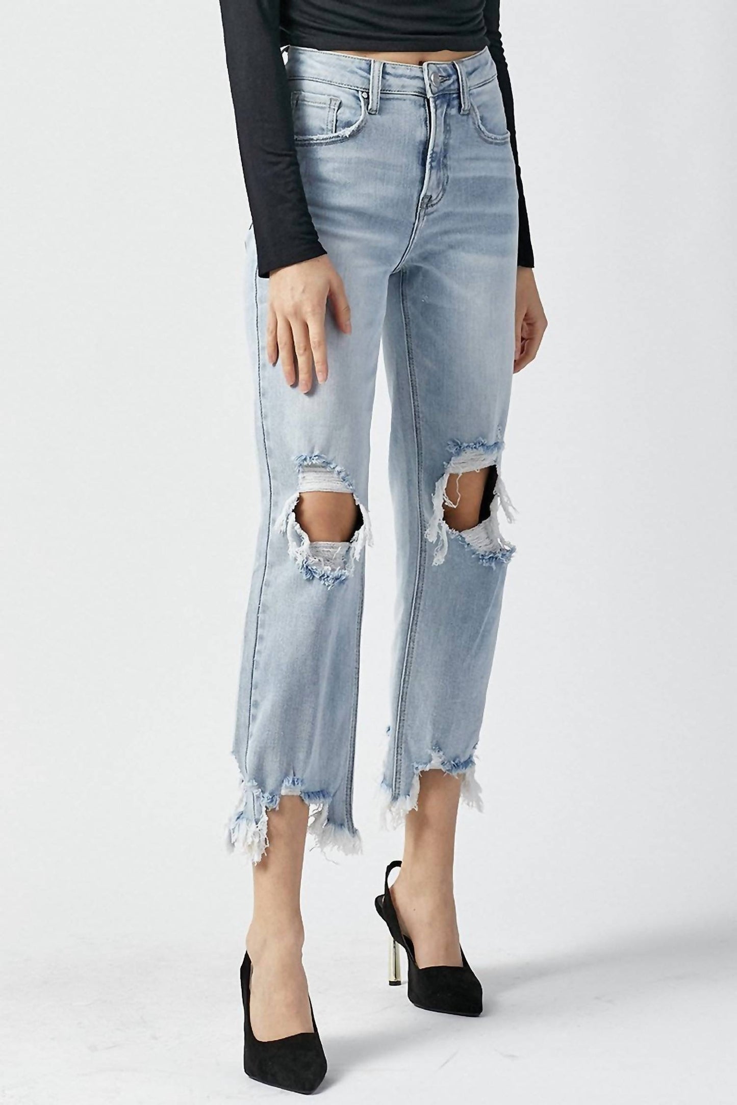Risen - Rosa High Rise Straight Crop Jeans