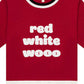 Ellsworth + Ivey - Women's Red White Wooo Short Sleeve Top