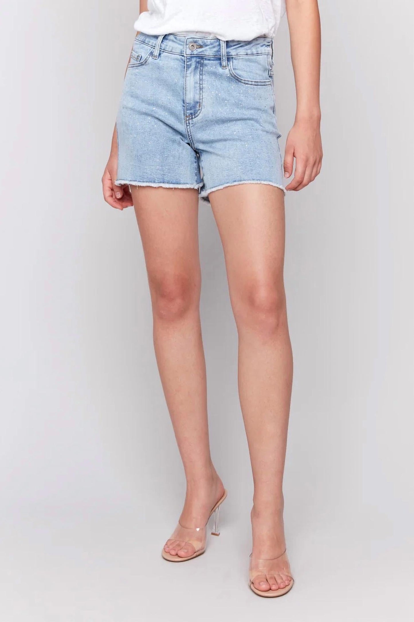 Charlie B - Embellished Denim Shorts