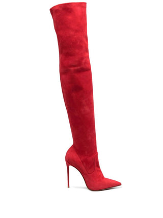 Le Silla - PRELOVED Eva stretch suede thigh high slip on leather boots