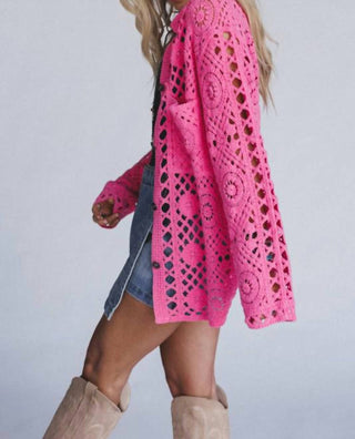 Pol - Crochet Button Down Sweater