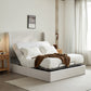 Caron Upholstered Wingback Bed with Adjustable Base Bundle Set, Queen Size