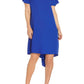Adrianna Papell - Boat Neck Short Sleeves High Low Hem Short Dress