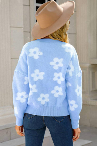 Doublju - Flower Pattern Sweater