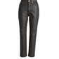 Topshop - Coated High Rise Raw Hem Cropped Straight Leg Jeans