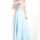 Rachel Allan - Beaded High Mesh Neckline Chiffon Gown