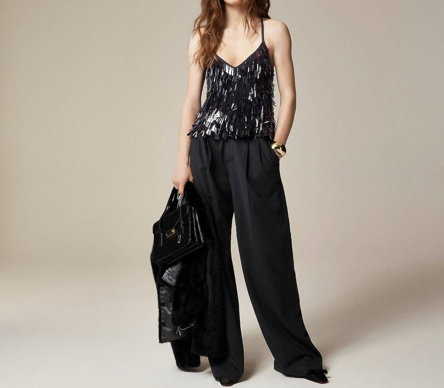 J.Crew - Vintage Rib Tank Top With Drop Sequins