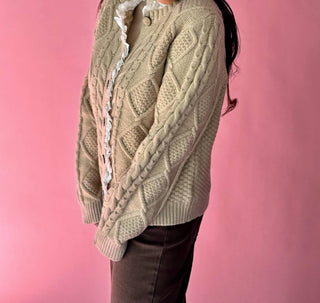 Aureum - Eyelet Trim Cardigan