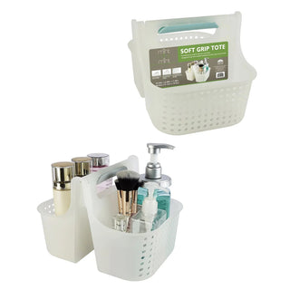 Portable Shower Caddy Bathroom Organizer Basket, Perfect Size for Dorm/College, Plastic Bath Tote, Dries Quickly with Drainage Holes