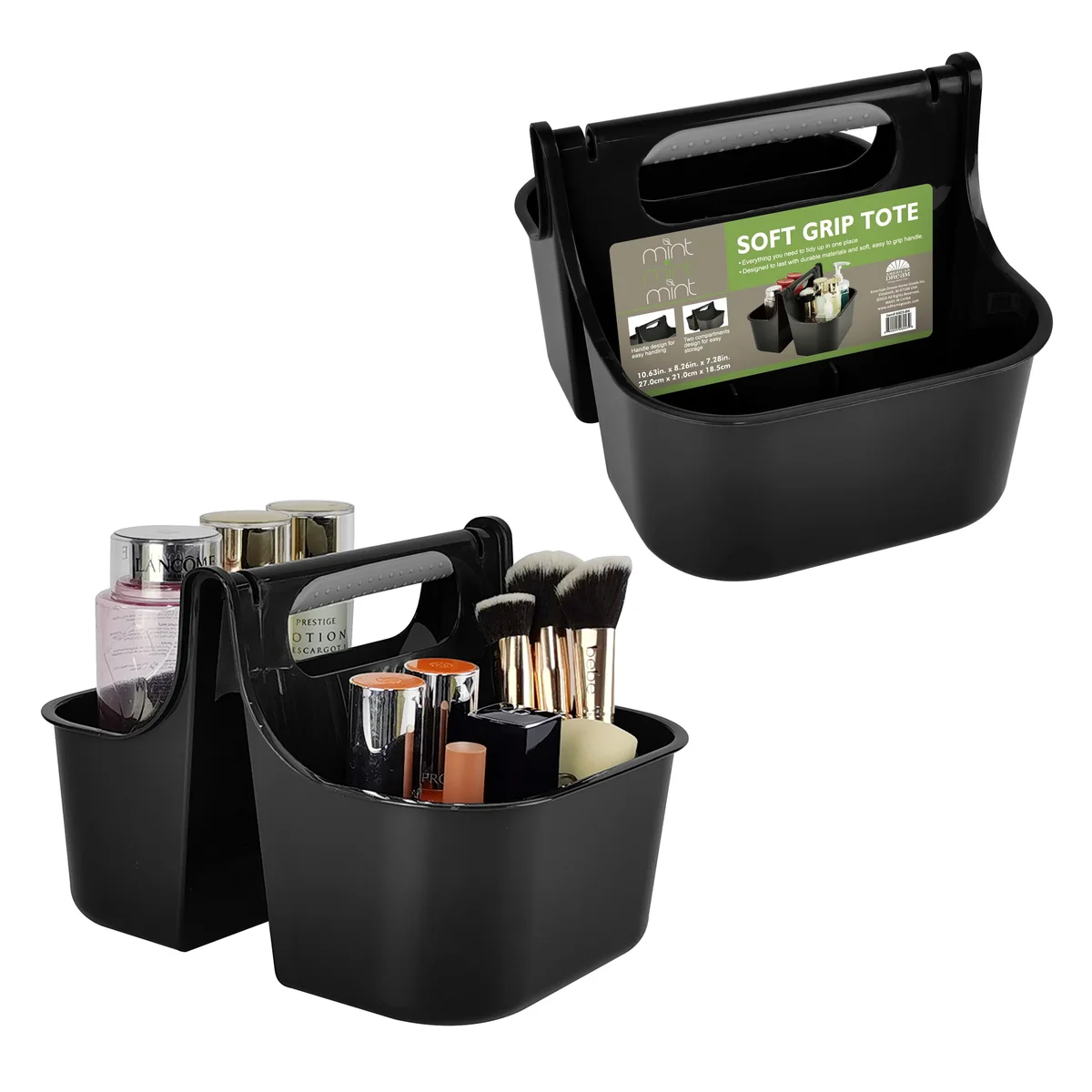 Portable Shower Caddy Bathroom Organizer Basket, Perfect Size for Dorm/College, Plastic Bath Tote, Dries Quickly with Drainage Holes