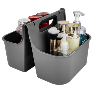 Portable Shower Caddy Bathroom Organizer Basket, Perfect Size for Dorm/College, Plastic Bath Tote, Dries Quickly with Drainage Holes