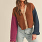 &Merci - Color Block Knit Sweater Cardigan