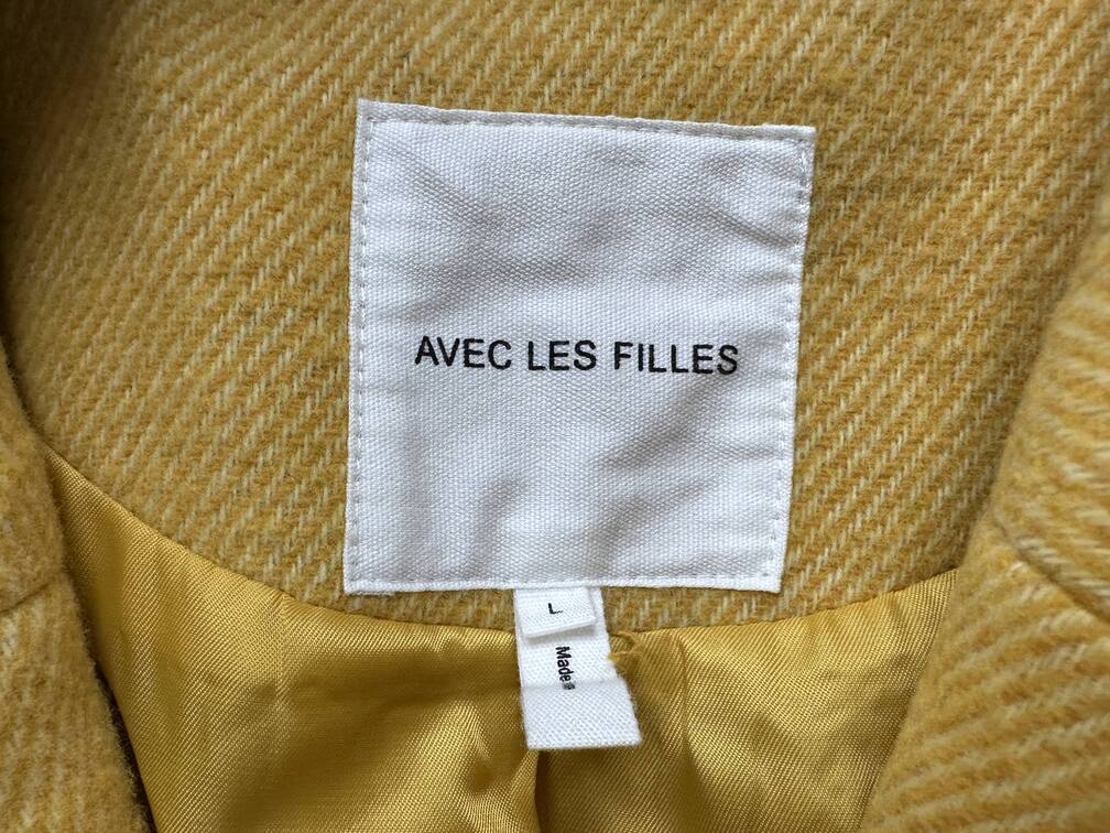 Avec Les Filles Women's Double Breasted Tailored Coat Yellow Size Large
