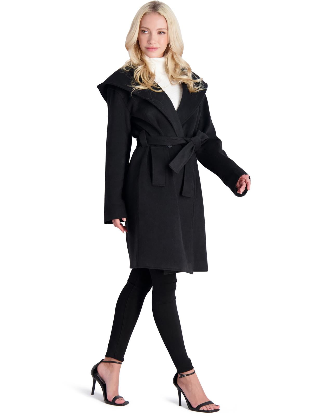 Avec Les Filles Women's Ivory Twill Hooded Robe Coat Size M