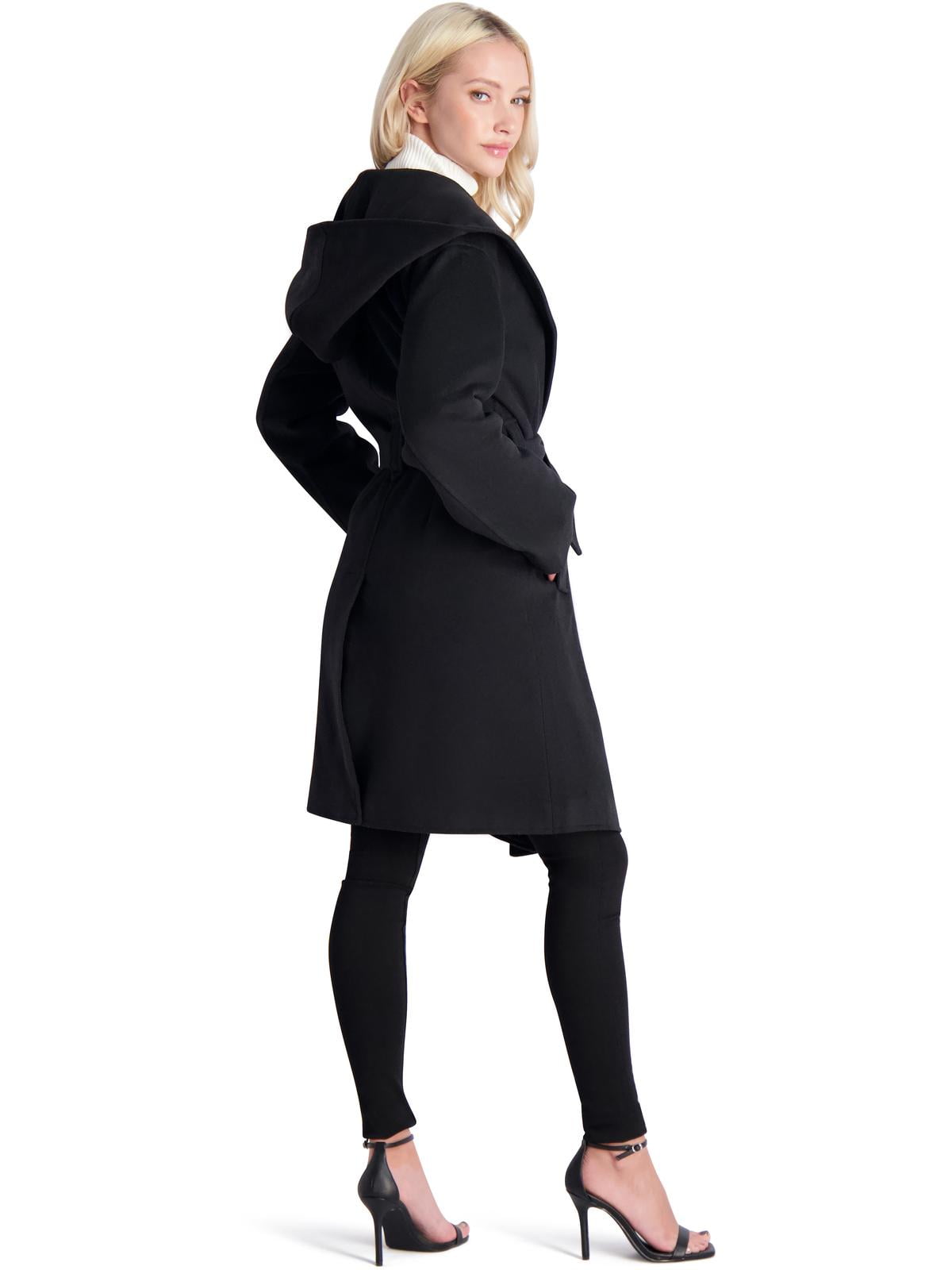 Avec Les Filles Women's Ivory Twill Hooded Robe Coat Size M