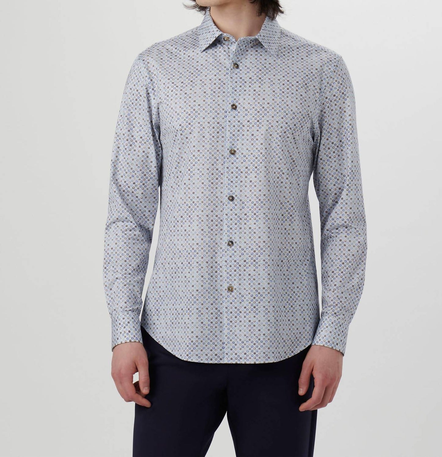 Bugatchi Uomo - Medalion 6 Way Stretch Long Sleeve Shirt