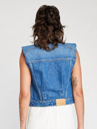 Self Contrast - Arizona Crop Slim Denim Vest