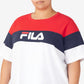 Fila Women's Check It Out Cotton Colorblocked T-Shirt White Size 3X