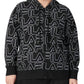 Fila Women's Printed Zip Front Hooded Jacket Black Size 3X