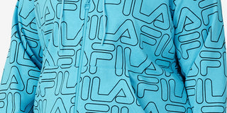 Fila Women's Printed Zip Front Hooded Jacket Blue Size 3X