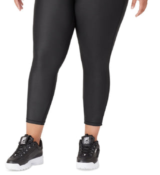 Fila Women's Leather Look 7/8 Training Leggings Black Size 2X