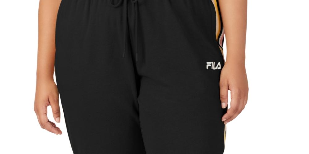 Fila Women's Clover Mid Rise Drawstring Jogger Black Size 2X