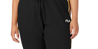 Fila Women's Clover Mid Rise Drawstring Jogger Black Size 2X