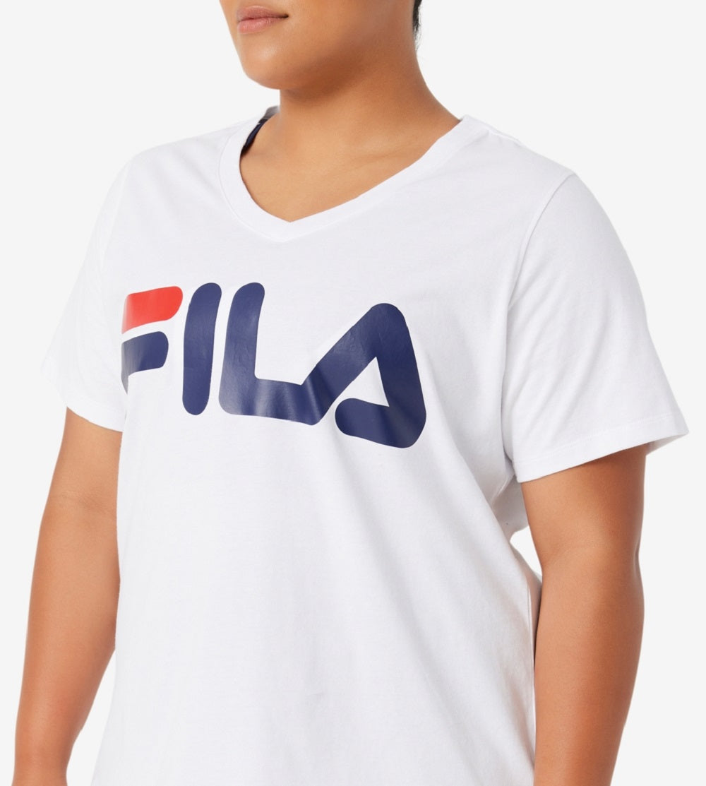 Fila Women's Cotton Time Honored T-Shirt White Size 3X