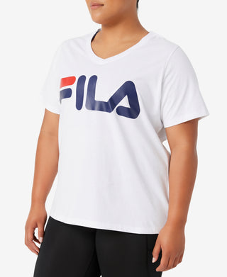 Fila Women's Cotton Time Honored T-Shirt White Size 3X