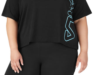 Fila Women's Crewneck T-Shirt Black Size 3X