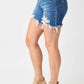 Judy Blue - Mid Rise Destroy Fray Hem Denim Shorts - Plus