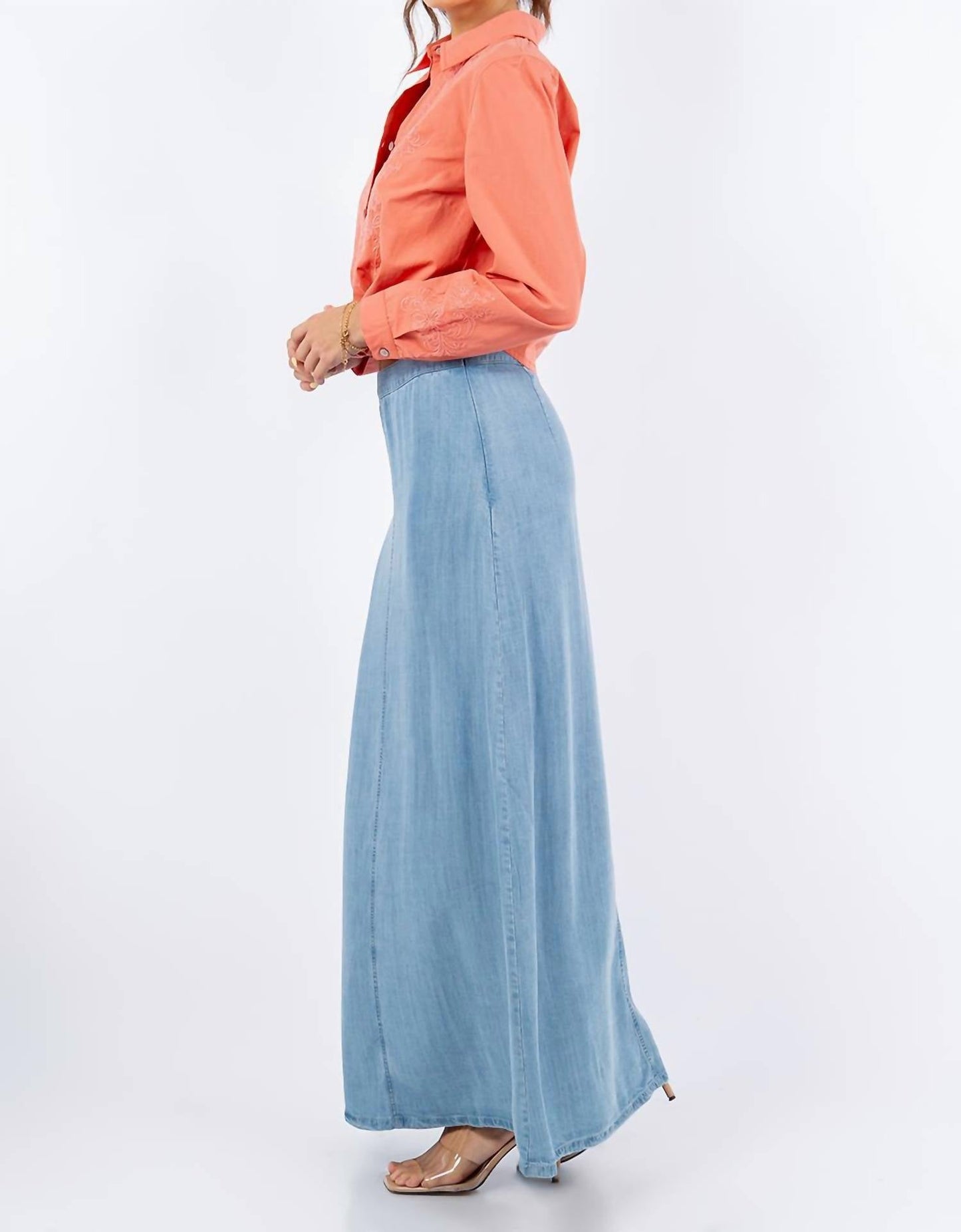 Paparazzi - Tencel Denim Maxi Skirt - Length 37"