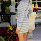 Ava Presley - Structured Long Sleeve Tweed Mini Dress
