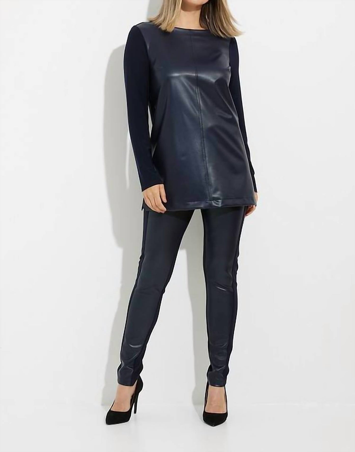 Joseph Ribkoff - FAUX LEATHER TUNIC