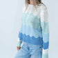 Six/Fifty - Ariella Scalloped Striped Sweater