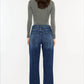 Kancan - High Rise Cuffed Straight Leg Jean