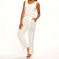 Paparazzi - Linen Blend Wide Leg Embroidered Pant