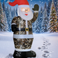 Christmas Inflatables Outdoor Decorations Santa Claus Wearing Camouflage