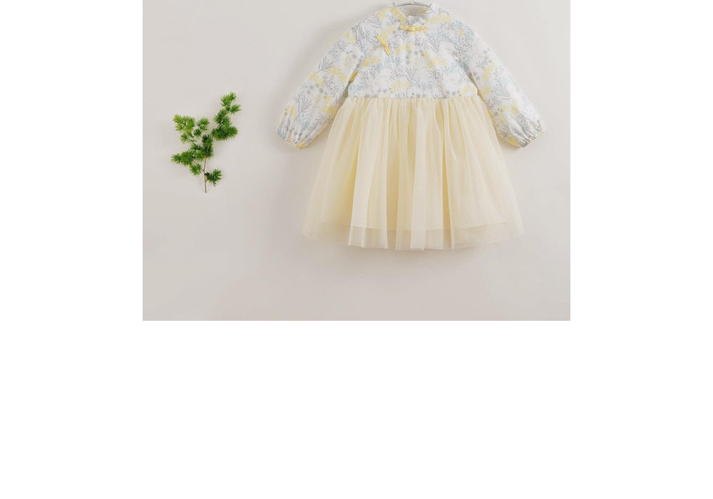 Marc & Janie Girls Spring Printed Cheongsam Mesh Dresses Size 1-2