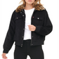 Levi's Women's faux Fur Collar Corduroy Trucker Bomber Jacket Black Size X-Large