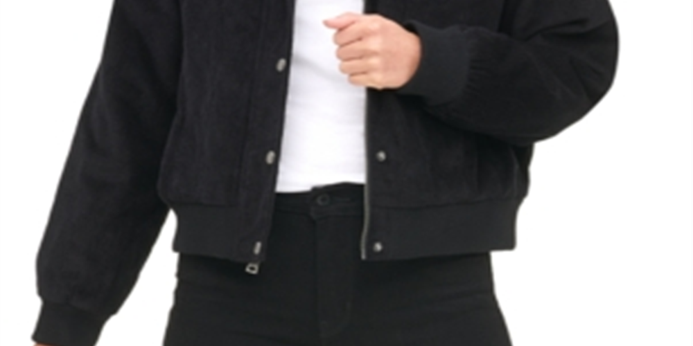 Levi's Women's faux Fur Collar Corduroy Trucker Bomber Jacket Black Size X-Large