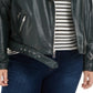 Levi's Women's Trendy Faux Leather Belted Moto Jacket Green Size 2X